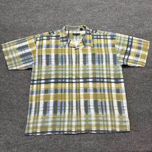 Montique‎ Mens Button Up Shirt 3XL Multicolor Plaid Short Sleeve Casual Outdoor